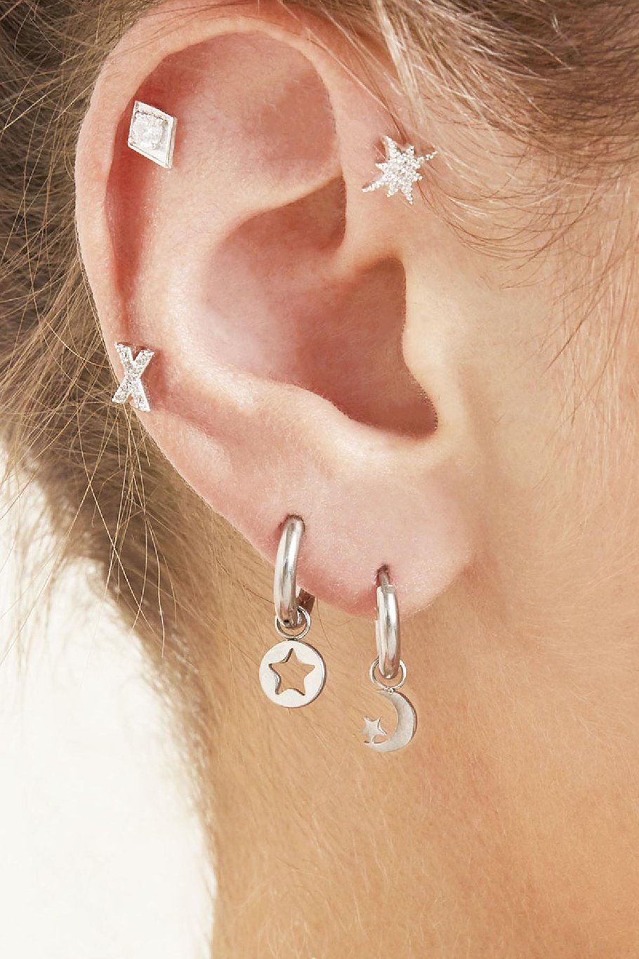 Pendientes Starry Night Plata Acero inoxidable Imagen2